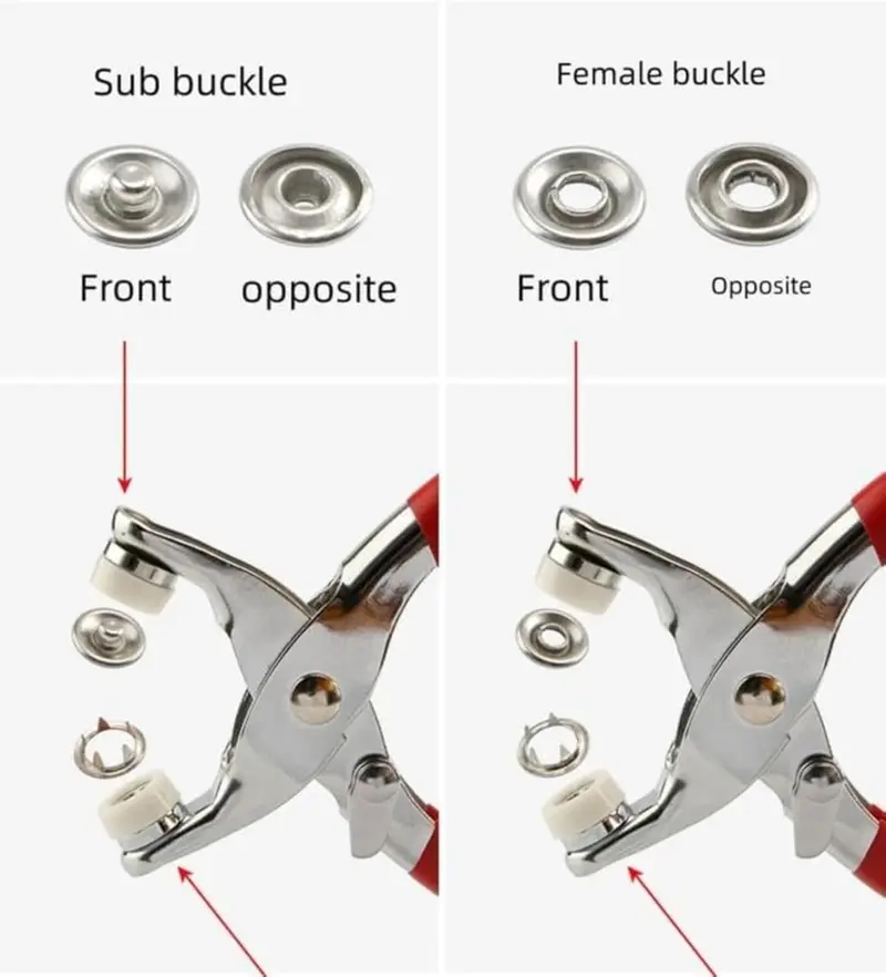 Including 100pcs Invisible Colored Metal Buckle & 1 Count Manual Pressure Pliers