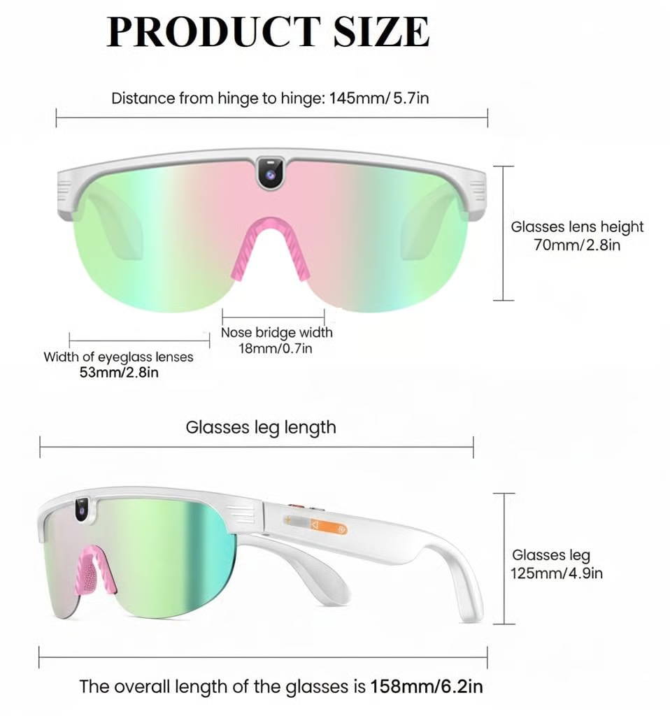 ✨️✨️Aeoss AI Smart Glasses - HD Camera Sunglasses with Voice Control, Real-time Translation, & Music Bluetooth, AI Object Recognition, Polarized Interchangeable Lenses for Cycling & Running