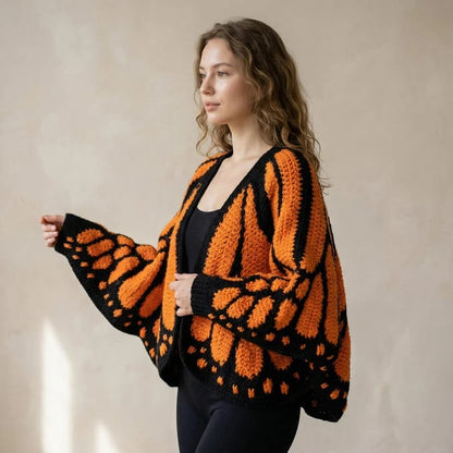 🦋Monarch Butterfly Crochet Cardigan