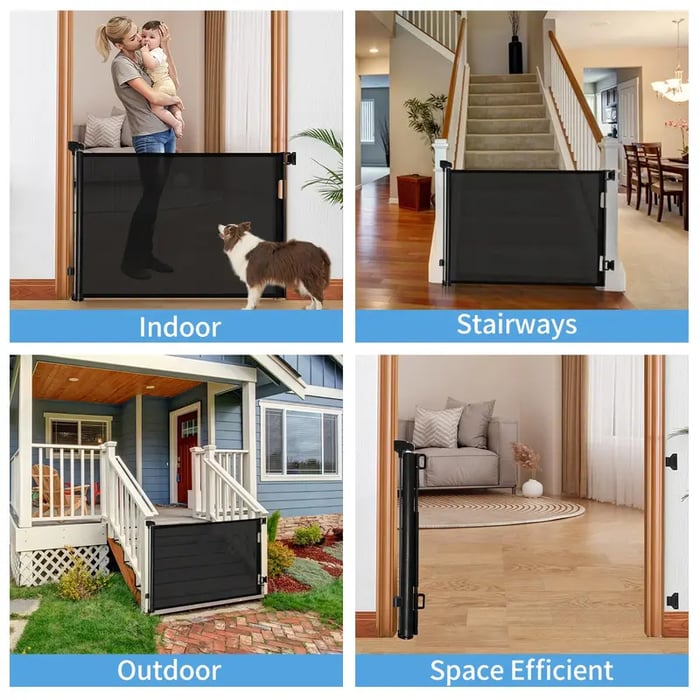 Retractable Baby Gate,Mesh Baby Gate or Mesh Dog Gate