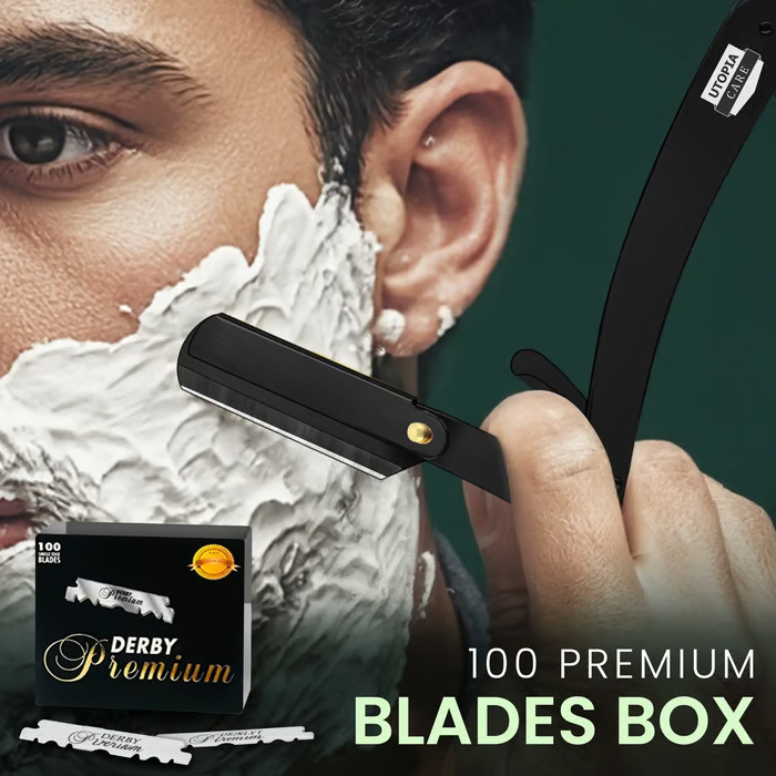 🪒🪒Professional Straight Razor for Men | Barber Straight Edge + 10 Blades Included