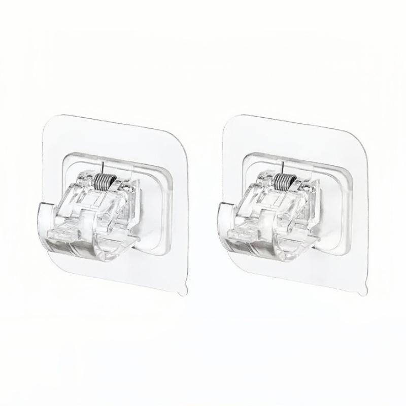 A set of 12PCS Curtain Rod Brackets,Transparent Drapery Hooks,Rod Hanging,Adjustable Rods Holder