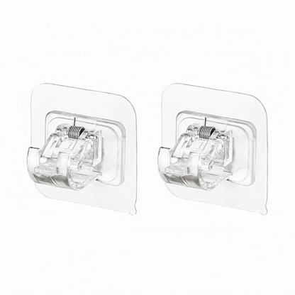 A set of 12PCS Curtain Rod Brackets,Transparent Drapery Hooks,Rod Hanging,Adjustable Rods Holder