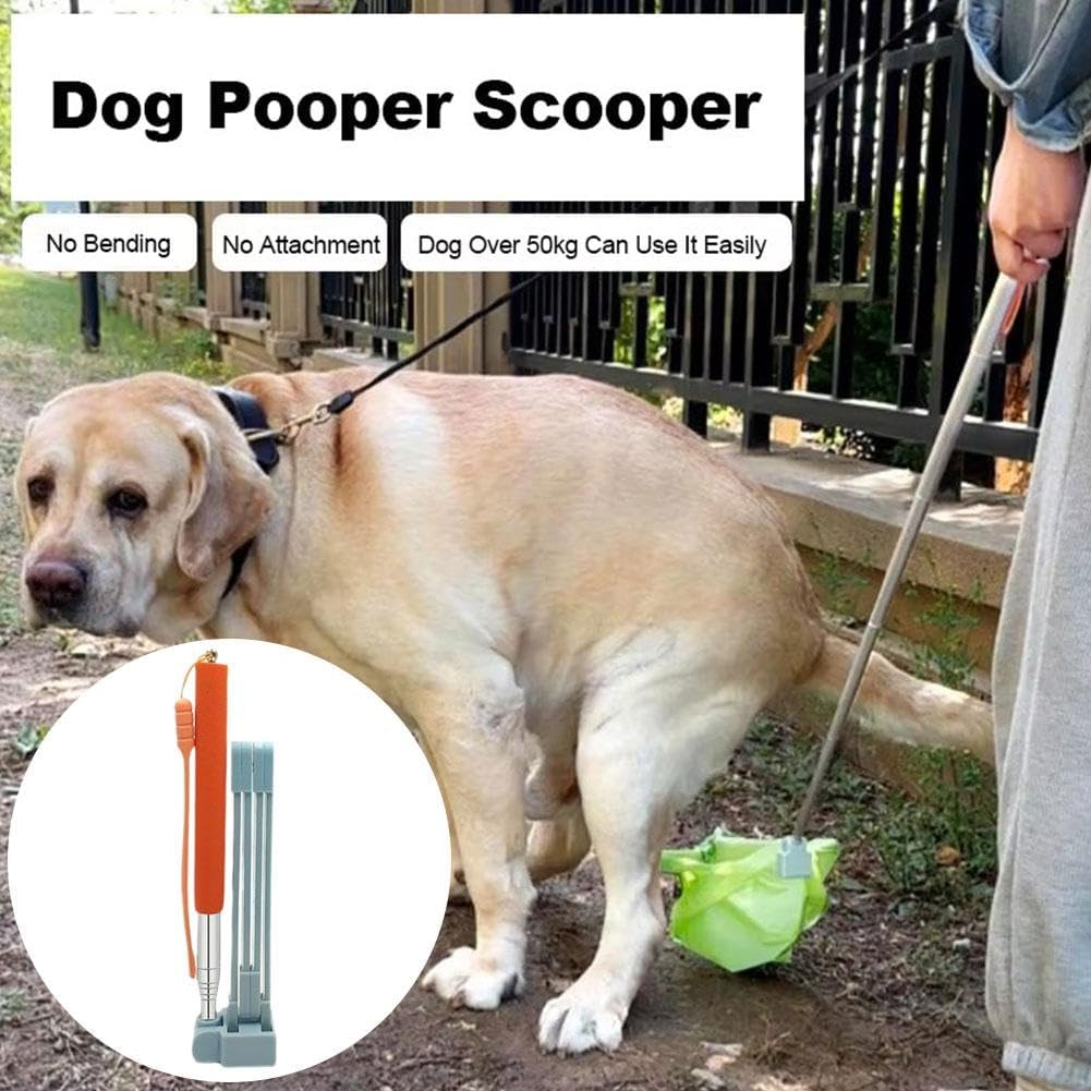 🐕️🔥Dog Pooper Scooper,Long Handle Portable Pet Poop Scooper