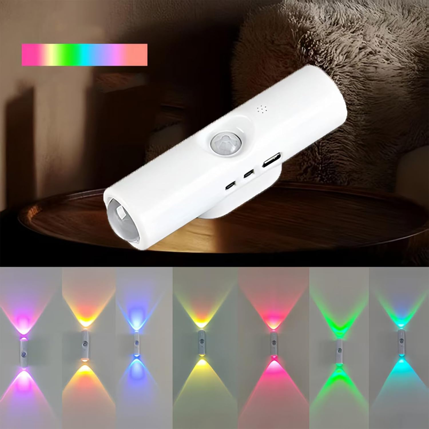 Motion Sensor Wall Lamp Indoor, Rechargeable Sensor Bathroom Light
