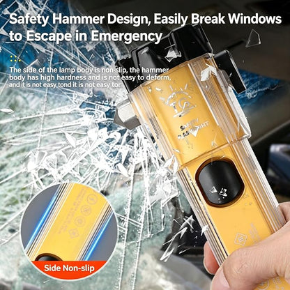 Emergency Flashlight for Car, Seatbelt Cutter Window Breaker, 3000 LM Flashlight Multifunctional Safety Tool