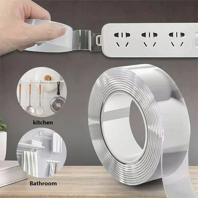 10.5FT Ultra-strong Double Sided Adhesive Nano Tape Heavy Duty Transparent Reusable Tapes