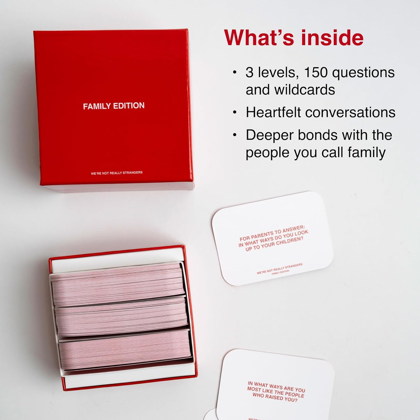 WE'RE NOT REALLY STRANGERS Card Game - 150 Conversation Cards for Adults, Teens, Couples, & Strangers - Icebreaker Questions for Game Night or Date Night, Ages 15+, 2-6 Players