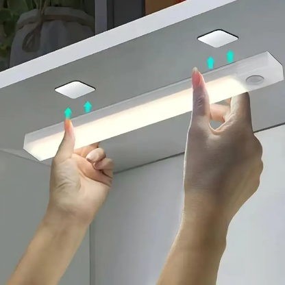 ✨️✨️Smart Human Motion Sensor LED Strip Light, Self-Adhesive Rechargeable Cabinet Wardrobe Drawer Night Light, Wall Mount Low Voltage Fixture
