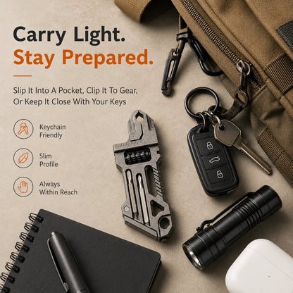 🛠️8-in-1 Titanium EDC Multi-Tool Wrench Keychain – Everyday Carry Companion for Adventure, Repair & Emergency Moments