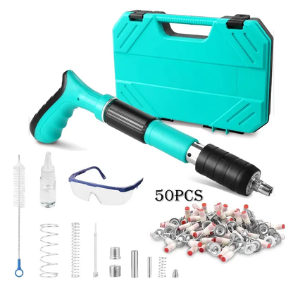Manual Mini Steel Nail Gun with 50 Nails, 5 Gears Power Adjustment, Compact Manual Fixing Tool for Household Woodworking & Light Wall Mounting