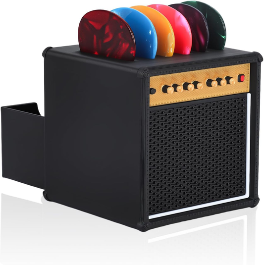 🗃️🗃️2 PACK Picks Holder Box, Guitar Pick Display Holder, Amp Speaker Styled Pick Holder for Guitar Players and Music Enthusiasts