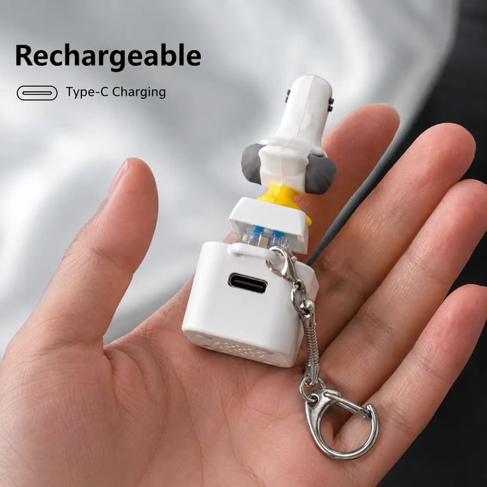 🌟Seagull MINE! Button Keychain-Real Sound & LED Light