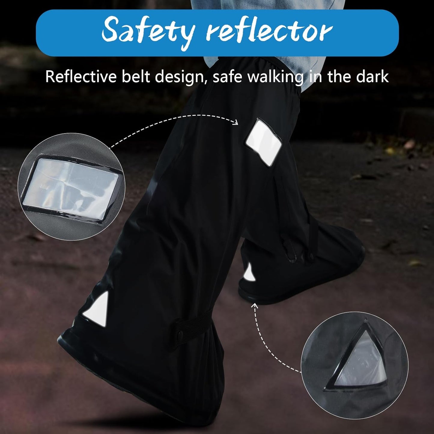🔥🔥Waterproof Rain Boot Shoe Cover with Reflector