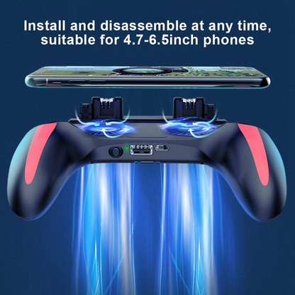 Mobile Phone Gamepad,  Mobile Game Controller with Dual Cooling Fans, 2500mah / 5000mah Battery Optional, Suitable for 4.7-6.5 Inch Mobile Phones