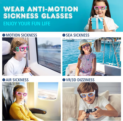 ✨️Adult Anti- Motion Sickness Smart Glasses, Ultra-Light Portable Nausea Relief Liquid Glasses, Carsickness Airsickness Seasickness Glasses, Kids Travel/Cruise Essentials