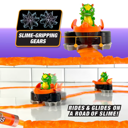 🔥【2026 New】🐉🏎️  Slime Riders Race Track Builder – Motorized Rechargeable Dragon Car with Slime Track Set