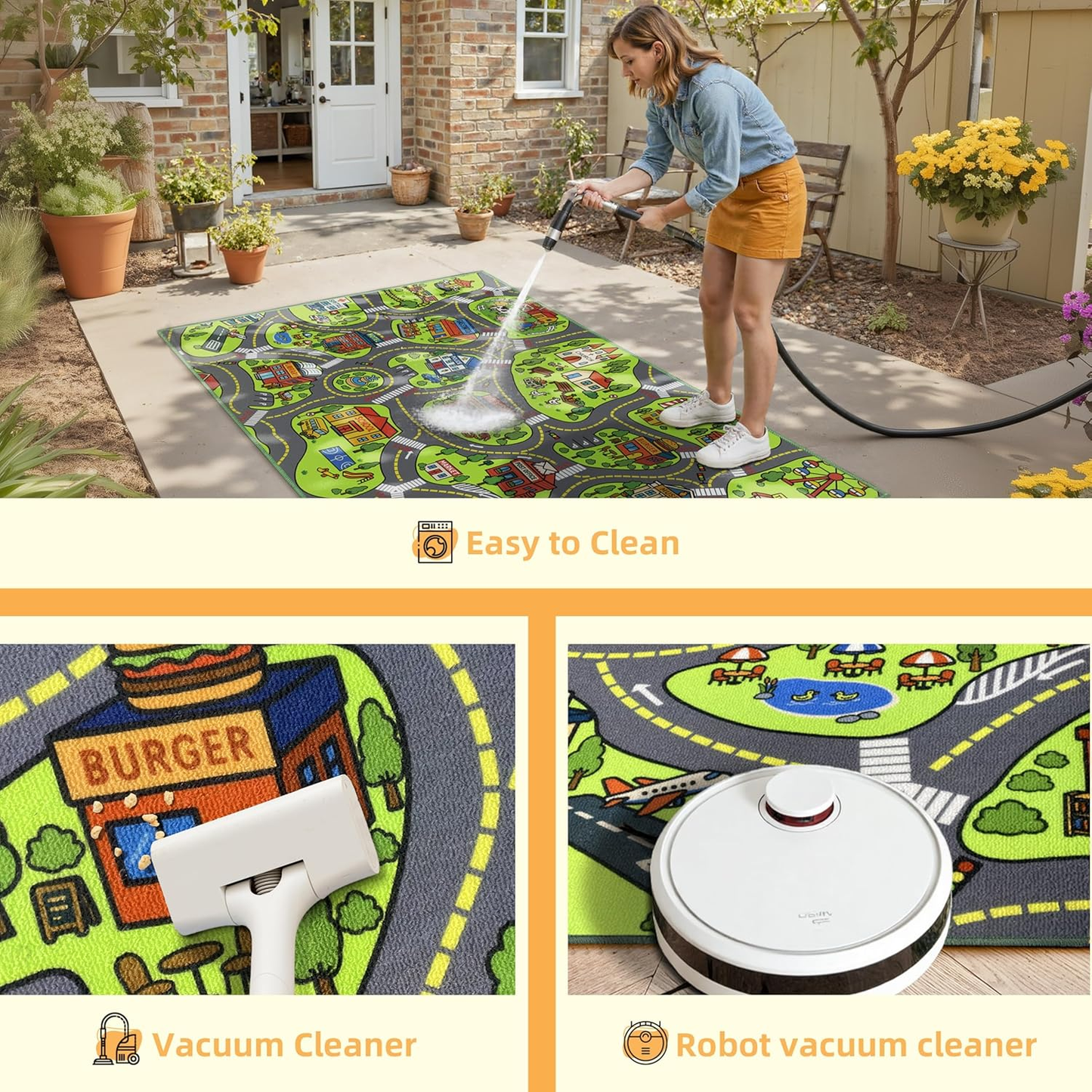 Upgrade Ultra Non Slip Kids Car Rug