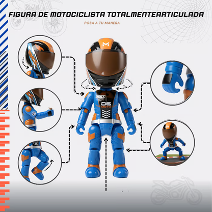 🏍️🏍️Deformation Helmet Simulated Motorcycle Rider Doll