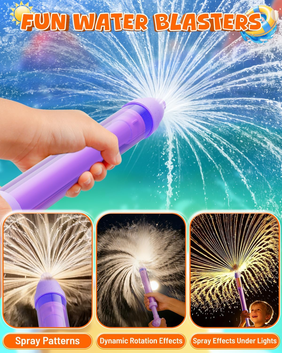 Fireworks Water Gun for Kids Adults：Water Squirter Water Blaster Bulk for Kids Ages 4-12, Water Shooters Squirt Guns for Pool Toy Swimming Beach Backyard Outdoor Party Favors