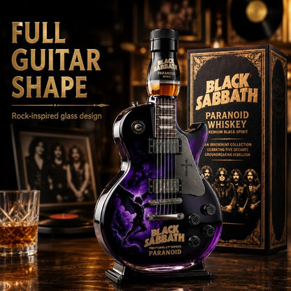 🎸Black - Sabbath Paranoid Guitar Collectible Glass Decanter🎸