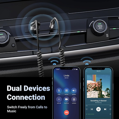Aux to Bluetooth 5.3 Adapter 3.5mm Bluetooth Receiver for Car Aux Input for Hands-Free Calls Compatible with Car Speaker and Home Audio