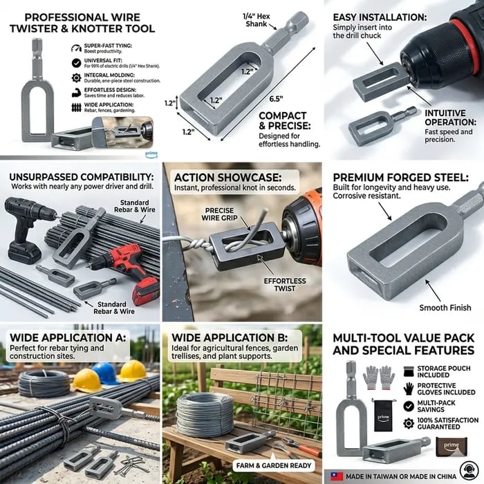 🛠️🛠️Multifunctional Wire Twister / Knotter — Sizes #9 & #11