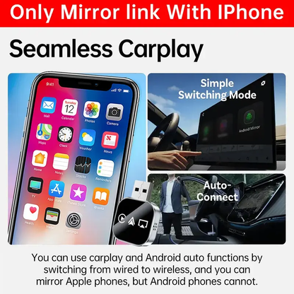 🚘️2026 Upgrade 3 in 1 Screen Mirror iOS Phone, wired to wireless Carplay adapter
