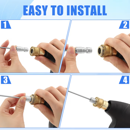 Tool Daily Heavy Duty Hose High-Pressure Washer Spray Nozzle Kit for Drum Washing Machine & AC 4 Pack Straight/Side Spray Nozzles 7cm & 22.5cm 40° Tips 1-2GPM