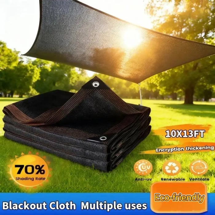 10x13 FT Sunshade Netting with Grommets - 70‑90% Shading PE Mesh Cloth for Garden, Patio, Greenhouse & Outdoor Use