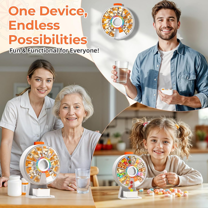 💊💊Large Fun Pill Dsipenser, Daily Pill Box for 7 or 14 Days, Wall-Mountable or Tabletop Weekly Pill Organizer Hold for Medicine, Vitamin or Supplements