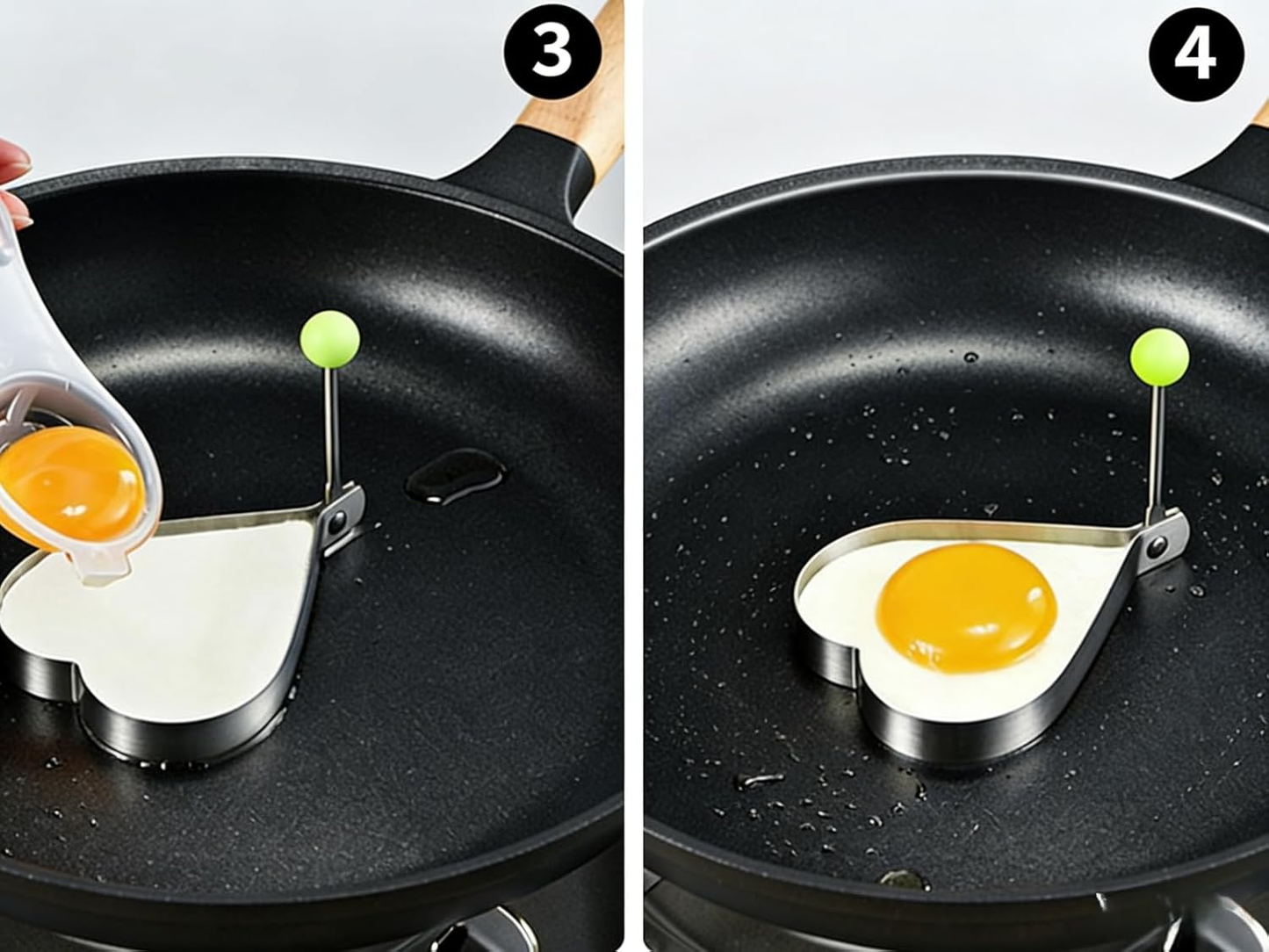 🔥🍳5 pcs Stainless Steel Egg Rings - Non-Stick Pancake Molds