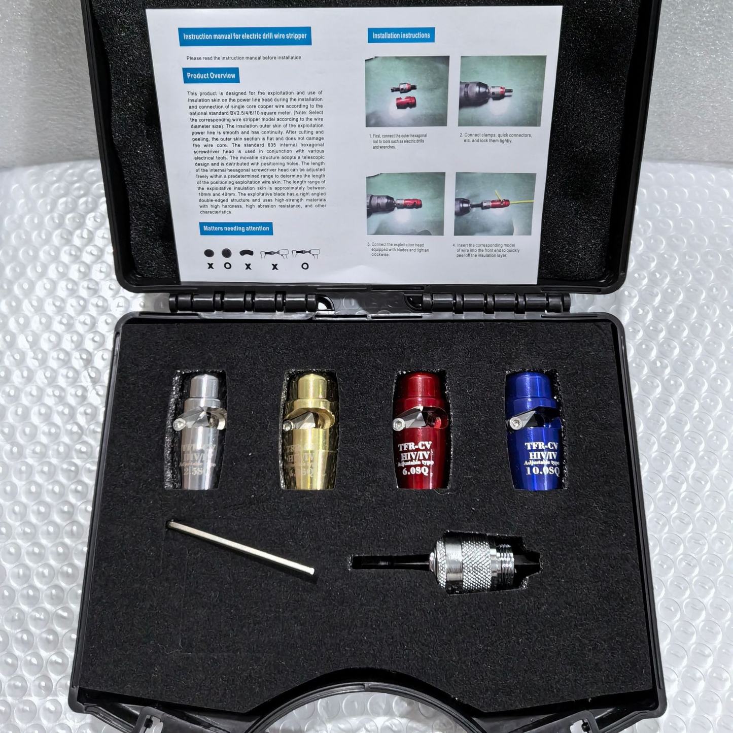 🛠️🛠️Wire Stripping Tool & Wire Twisting Connector, Wire Cutter Drill Attachment, Electrical Wire Twister Tool for Drill Set