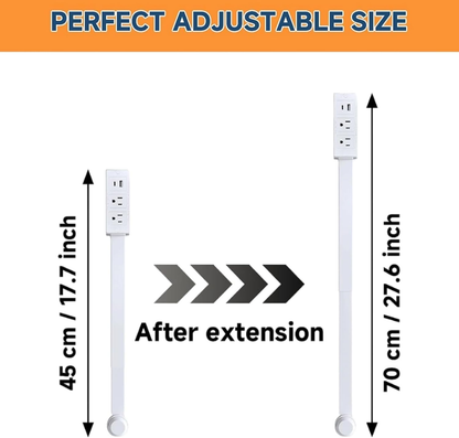 🔋✨️Electrical Outlet Extender Stick,180° Rotating Extendable Wall Outlet for Hard to Reach Places,Rotating Plug Power Hub