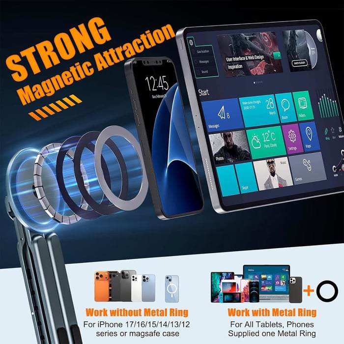 Portable Laptop Stand, Adjustable Aluminum X-Frame Computer Riser, Foldable Notebook Holder with Multi-Angle Support