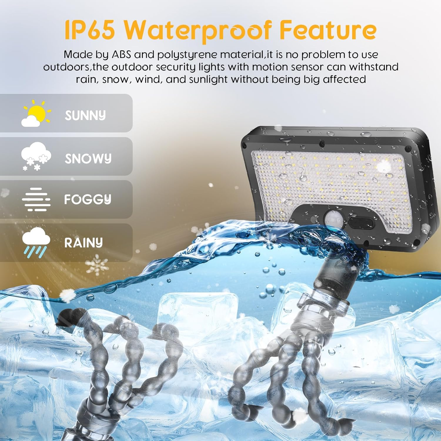 Solar Motion Lights Outdoor 92 LED Beads Outdoor Motion Activated Flood Lights Compatible with RV Camper Trailers Truck Table Boat Dock