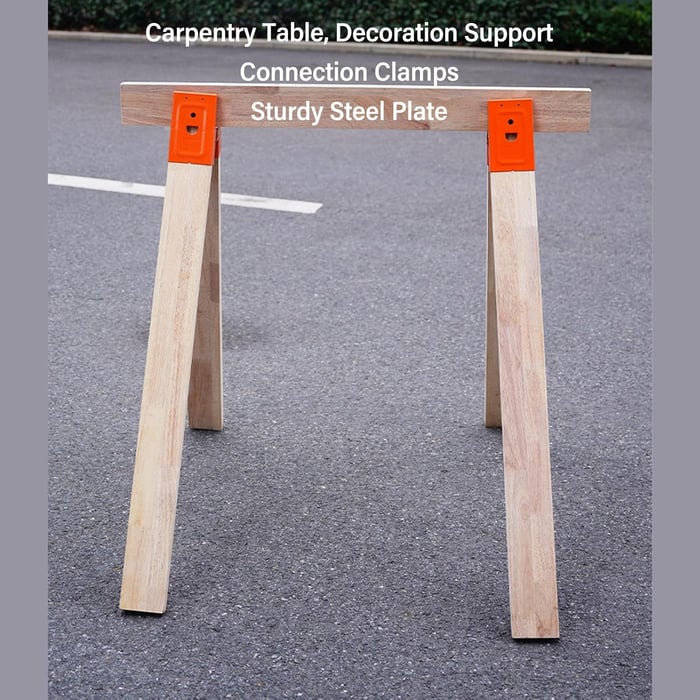 2Pcs Heavy Duty Sawhorse Brackets with Down Clamp