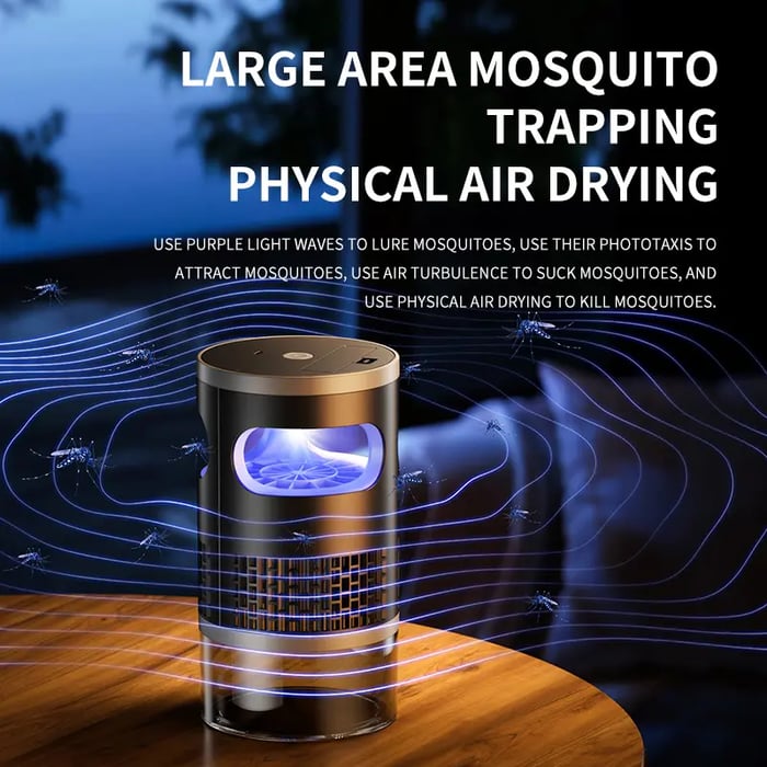 🦟✨Indoor Insect Trap with UV Light & Powerful Suction | Non-Zapper Bug Catcher for Mosquitoes, Fruit Flies, Gnats & Moths | USB Rechargeable