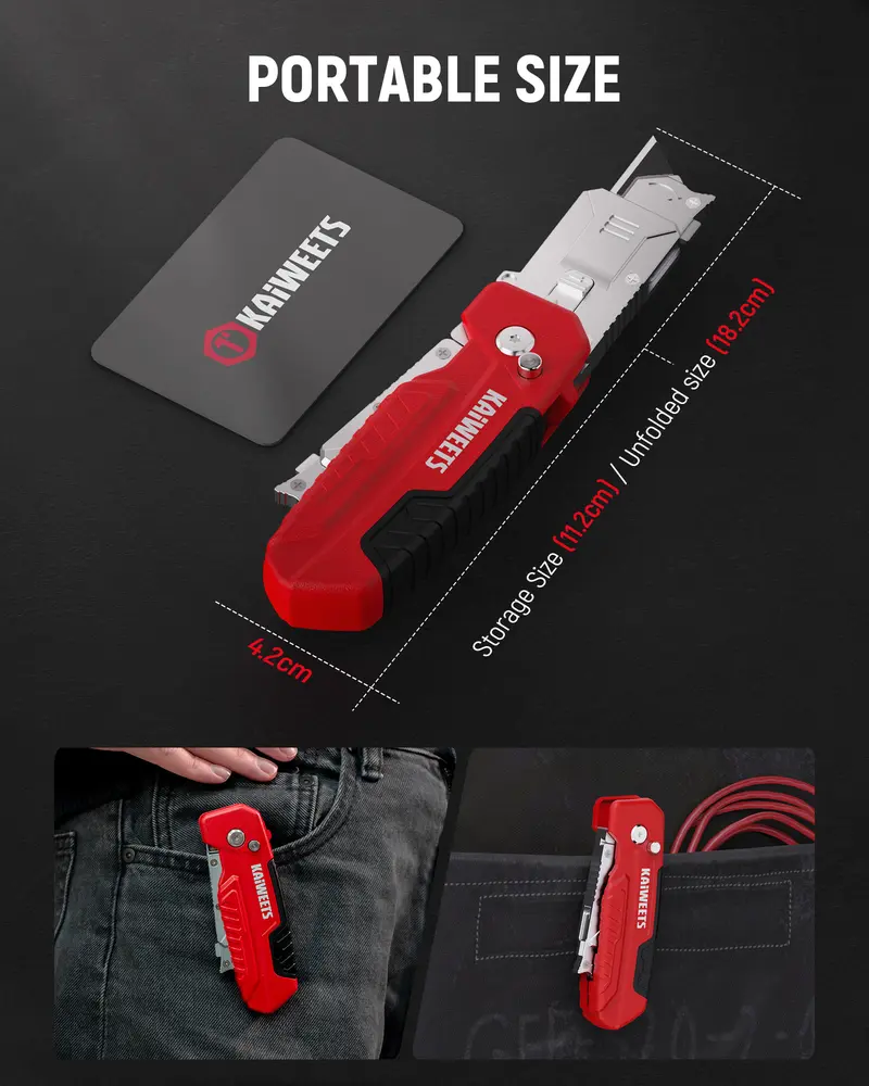 2-in-1 utility knife and scraper featuring a heavy-duty zinc alloy body and 13 SK2 black blades