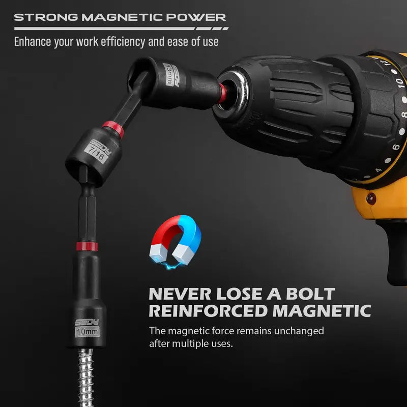 80pc Magnetic Impact Nut Driver Set,Metric & SAE with Socket Adapters, Bit Holder, Wing Nut Driver, Universal Sockets, Quick Release Extension, Power Bits toolbox screwdriver set