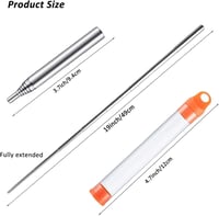 🔥2 PCS Stainless Steel Collapsible Fire Blower Tube, Orange | Perfect for Fireplace, Barbecues & Campfire