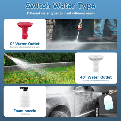 🌊Portable Battery Power Washer 1500W, 60Bar/870 PSI Electric Pressure Washer Handheld High Pressure Car Washer Gun🔫 with 2 Nozzles,  5m Hose Cordless Jet Washers for Car/Floor/Patio