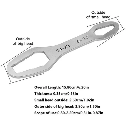 8-22mm Universal Torx Wrench Set, Double-ended Self-tightening Adjustable Wrench Tools