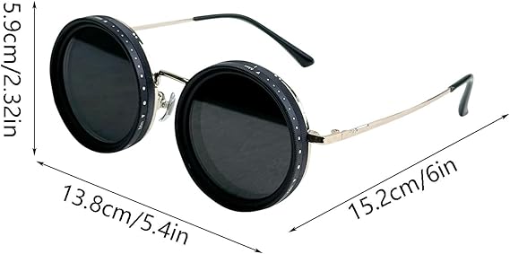 ☀️👓️Adjustable Tint Sunglasses, 1-9 Gears Rounded Polarized Glasses with Filter Lenses
