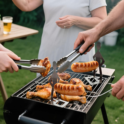 6 PCS Funny BBQ Stand Man Hot Dog Holder,Reusable Stainless Steel Hotdog and Sausage Stand