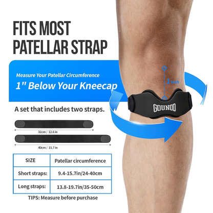 🏃‍➡🏃‍➡Silicone Patellar Tendon Support Strap 2 Pack,Knee Strap for Knee Pain Relief