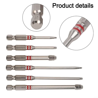 6-Piece Screwdriver Bit Set 1.5mm to 6mm