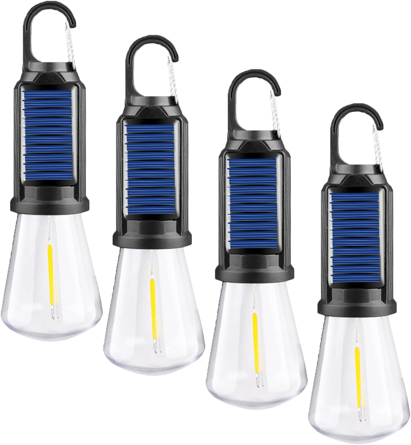 ✨️✨️2 PCS Solar Tent Camping Light Bulb Rechargeable Portable LED Camping Lantern3 Lighting Modes Tungsten Light Tent Lamp with Clip Hook