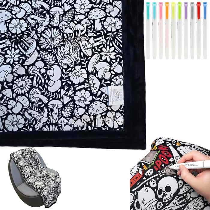 🎨DIY Coloring Blanket with Markers✨