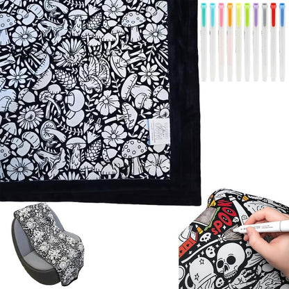 🎨DIY Coloring Blanket with Markers✨